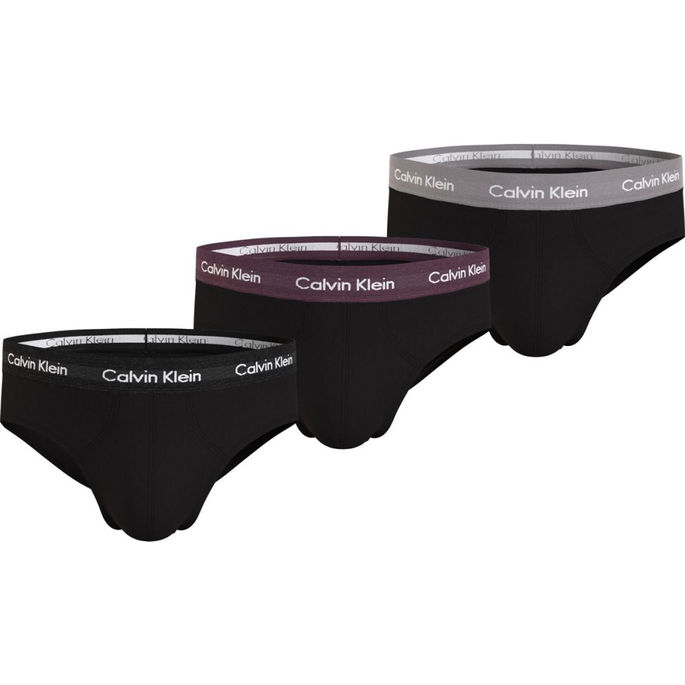 Calvin Klein Heren HIP BRIEF 3PK B- BLACK, TAWNY PORT, PORPOISE WBS
