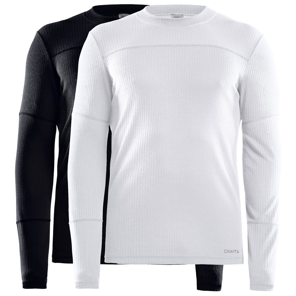 Craft Heren Thermo T-shirt Longsleeve CORE DRY 2Pack Zwart Wit