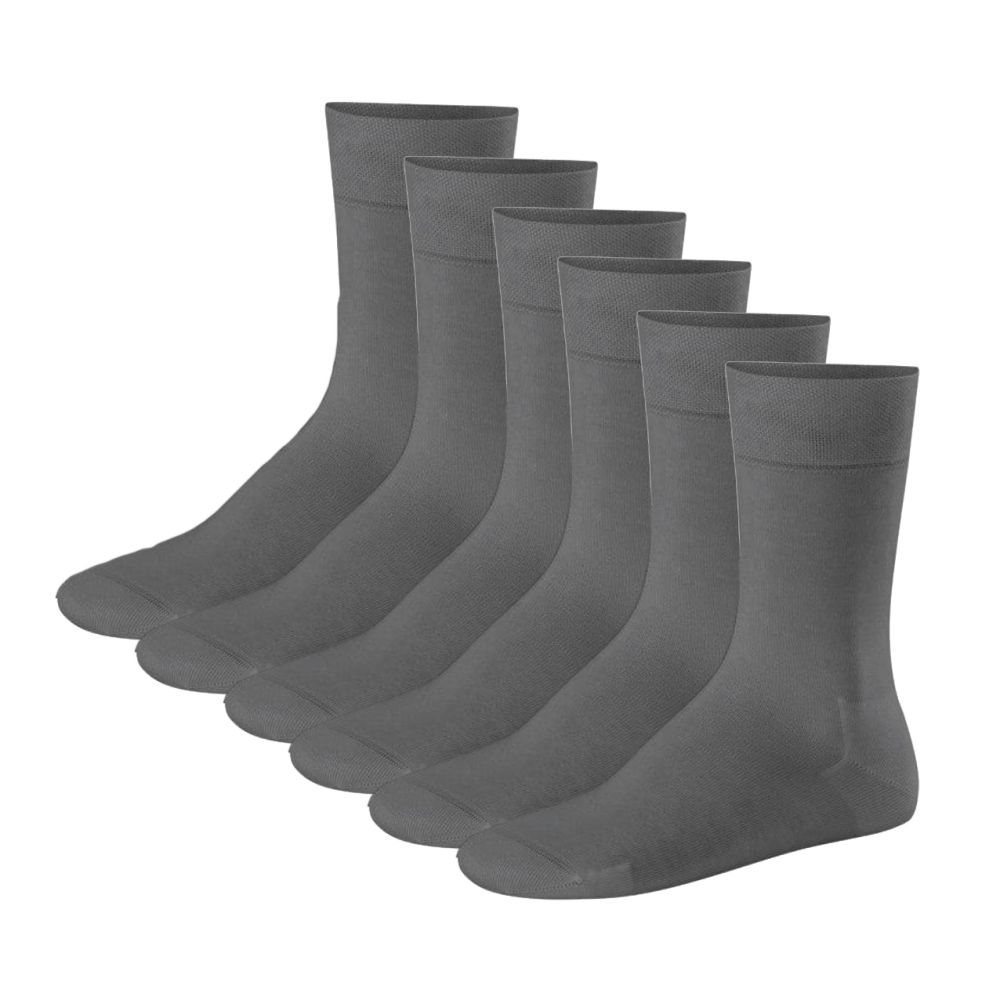 Gino Santi Relax Cotton Sokken Grijs 3+3 6Pack