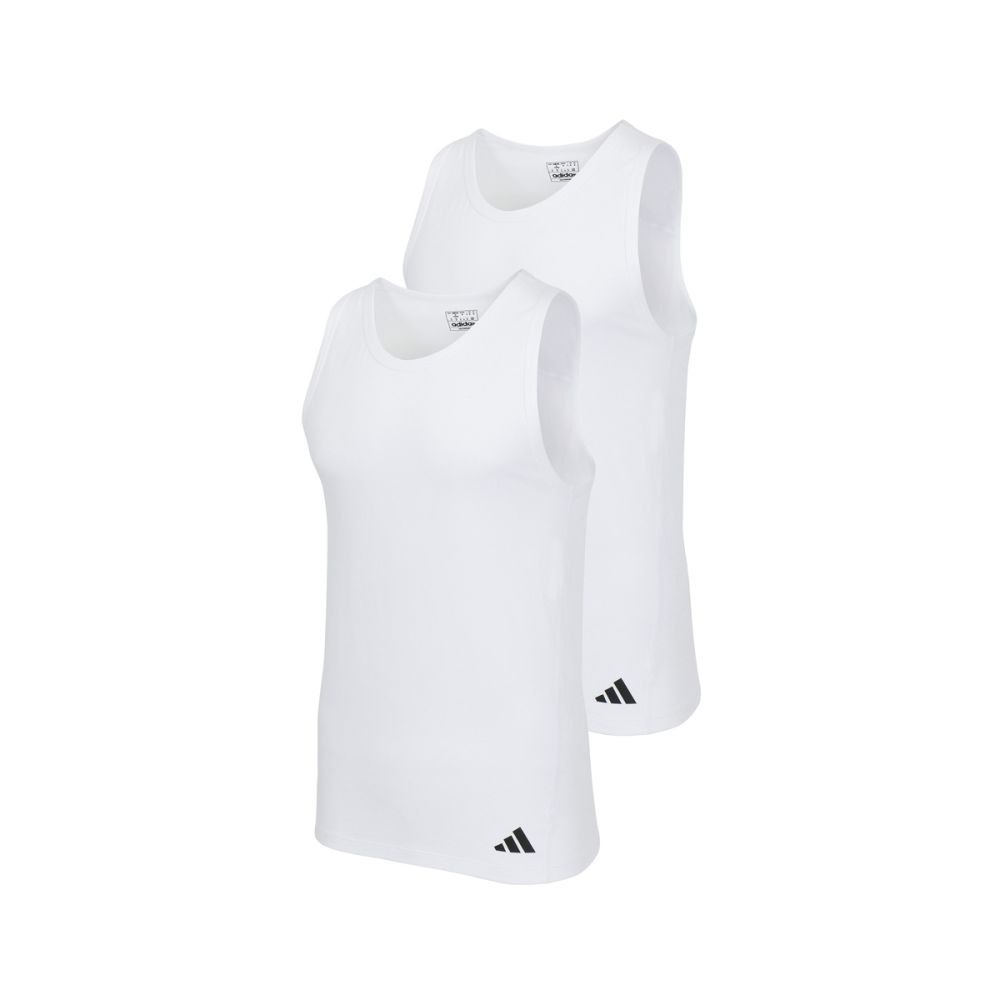 Adidas Heren Tank Top hemd Active Flex Cotton Ergonomic 2pack Wit