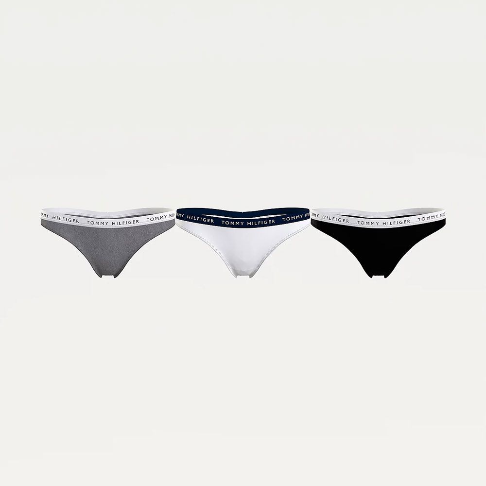 Tommy Hilfiger Women 3Pack String Contrast Black White Grey