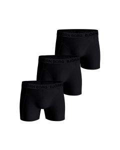 Bjorn Borg Heren Boxershorts 3Pack Cotton Stretch Pure Black MP001