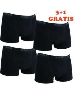 Sloggi Men Basic Short Zwart 4Pack, 3+1 gratis