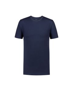 MEY Heren T-Shirt Crew Neck Navy Dry Cotton 46002