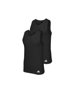 Adidas Heren Tank Top hemd Active Flex Cotton Ergonomic 2pack Zwart