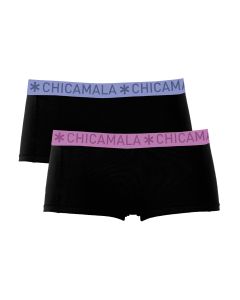 MuchachoMalo Dames Short 2Pack Solid Blue Pink 81