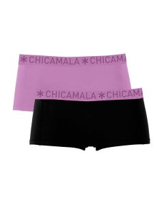 MuchachoMalo Dames Short 2Pack Solid Black Pink 83