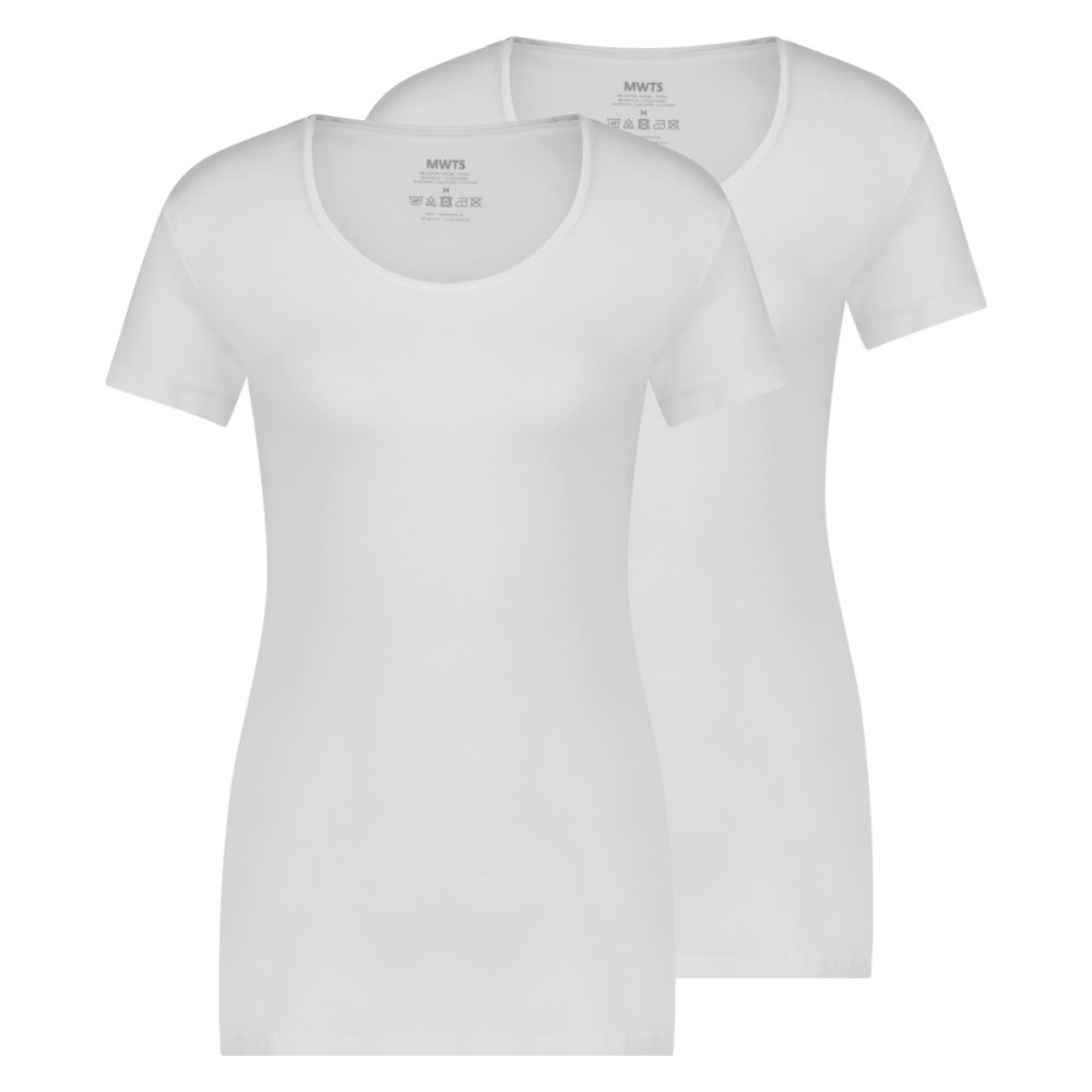 MWTS Dames T-shirt ronde hals wit 2-Pack