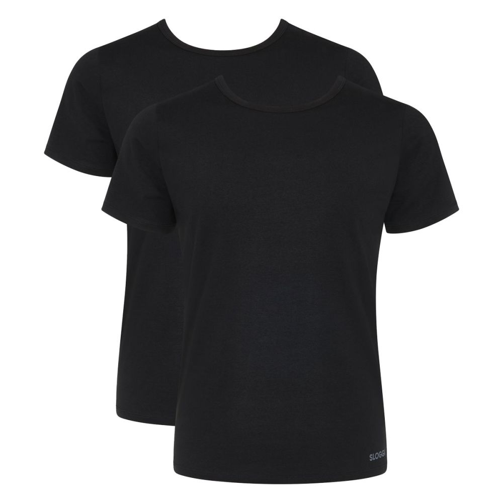 Sloggi Men GO ABC 2.0 T-shirt 2pack Zwart