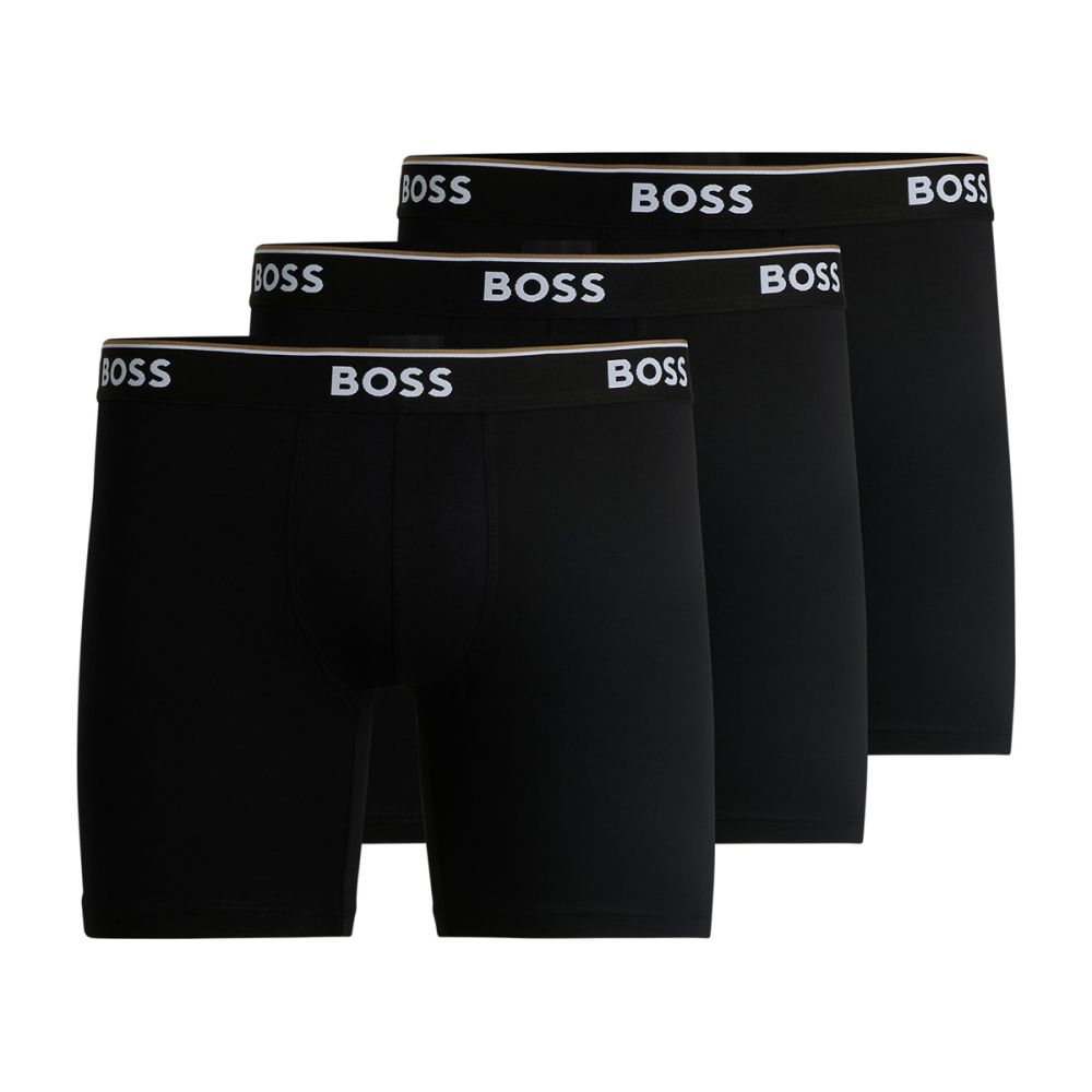 Hugo Boss Heren Boxershort Long 3Pack Power Zwart