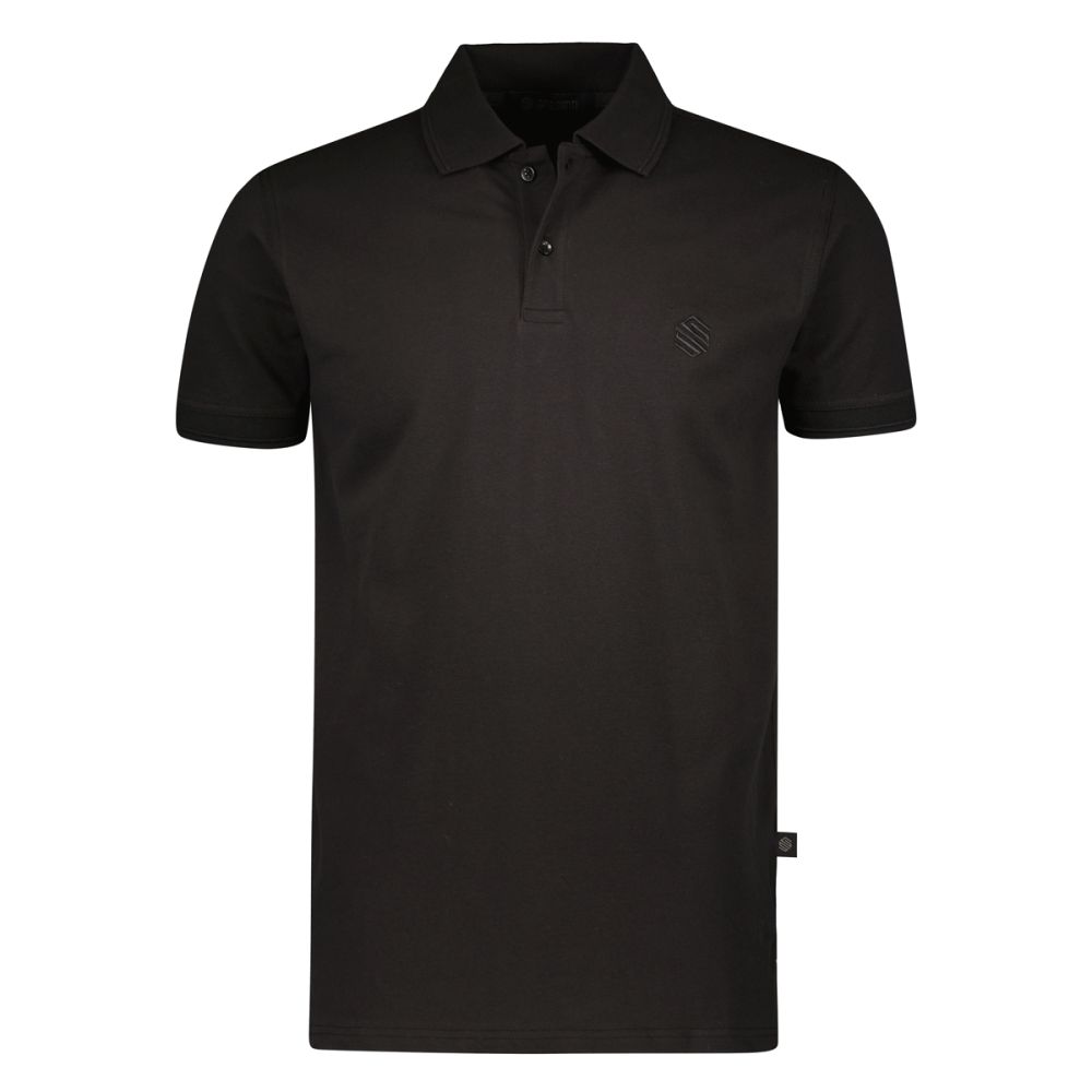 Gino Santi Heren Polo Pique Zwart