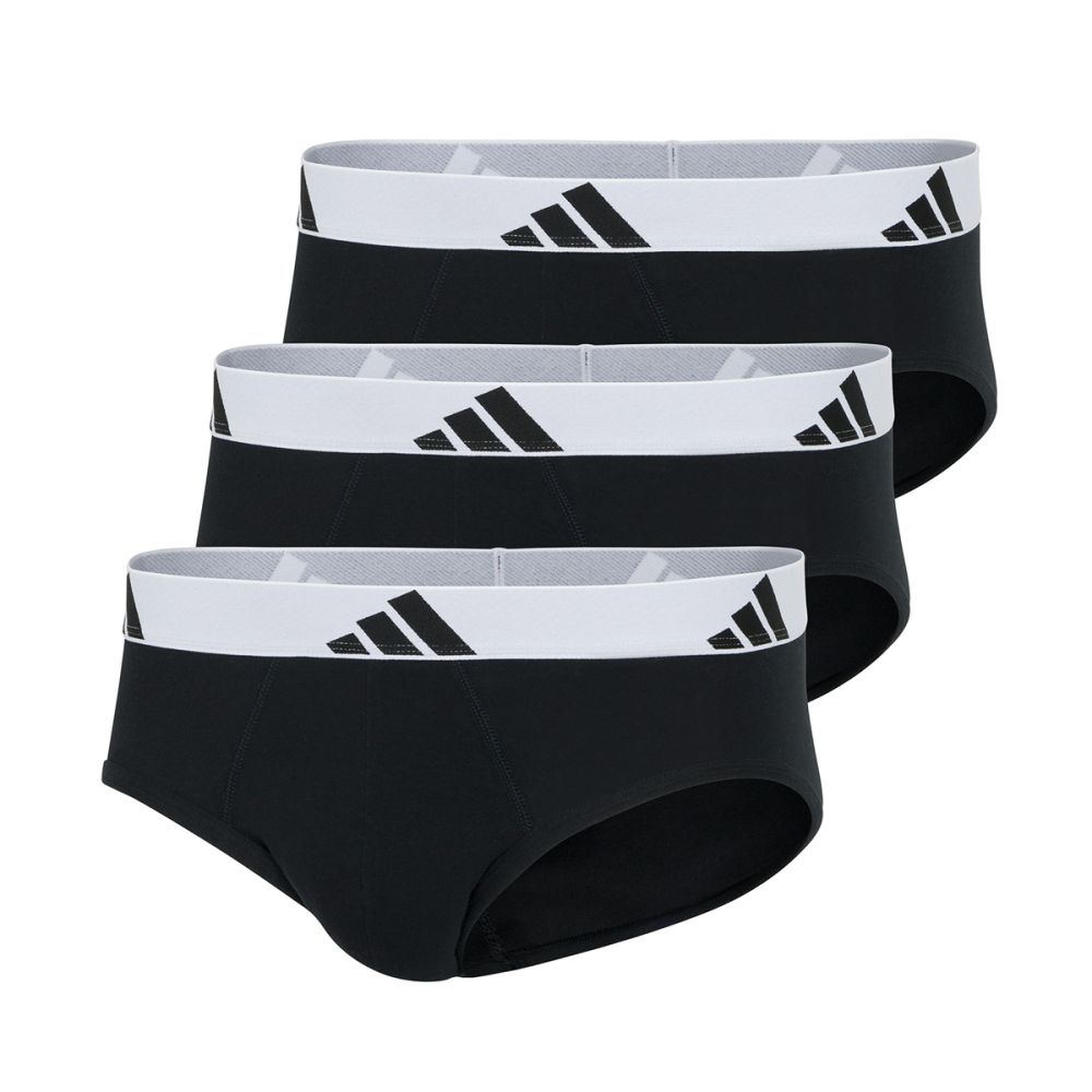 Adidas Heren Slip Active Flex Cotton 3pack Zwart Wit