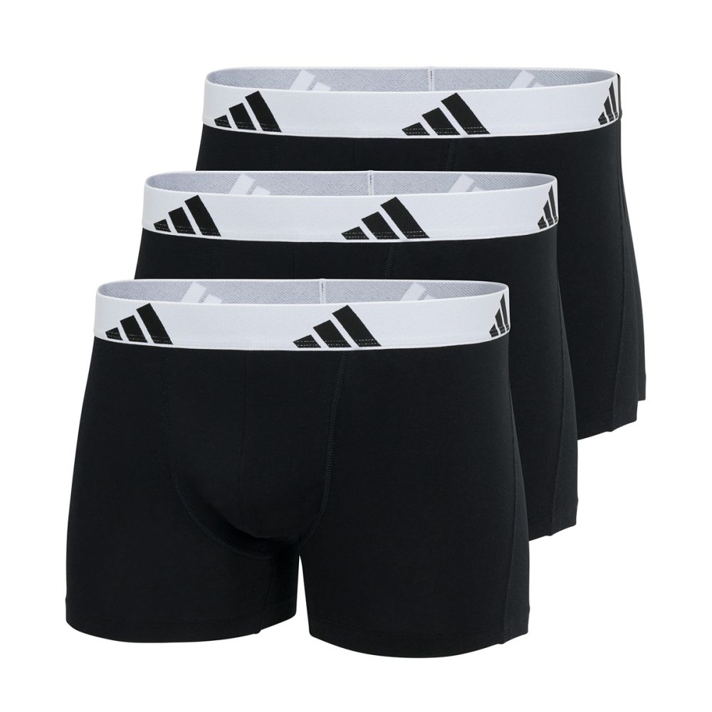 Adidas Heren Short Active Flex Cotton 3Pack Zwart Wit