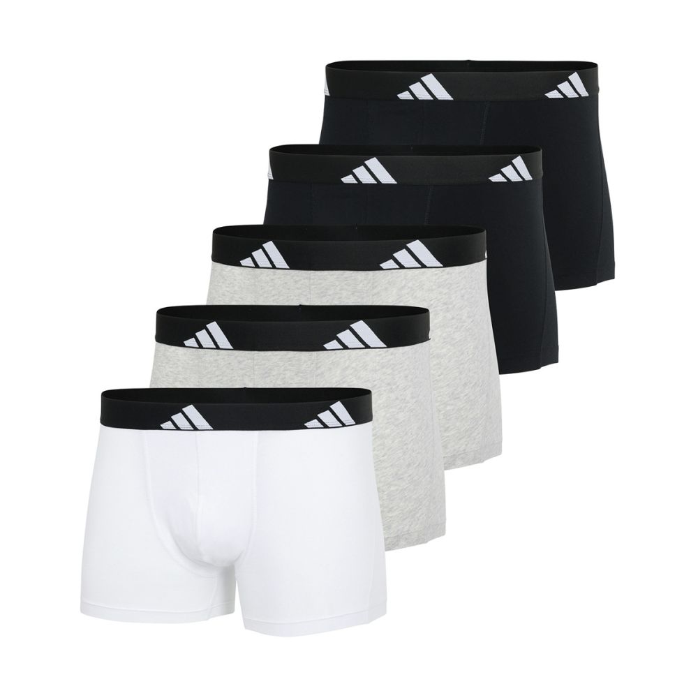 Adidas Heren Short Active Flex Cotton 5Pack Zwart Wit Grijs