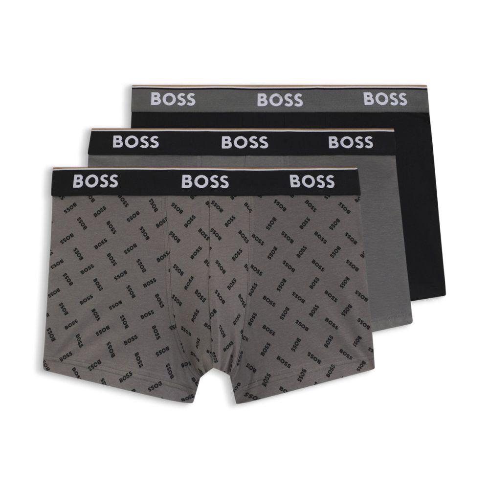 Hugo Boss Heren Trunk short 3Pack Power Grijs