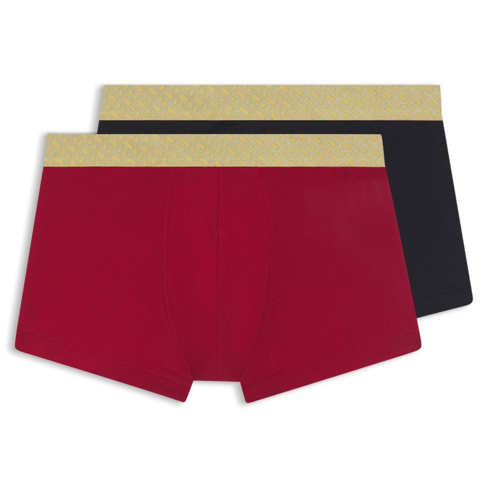 Hugo Boss Heren Trunk short 2Pack Gold Mono Rood