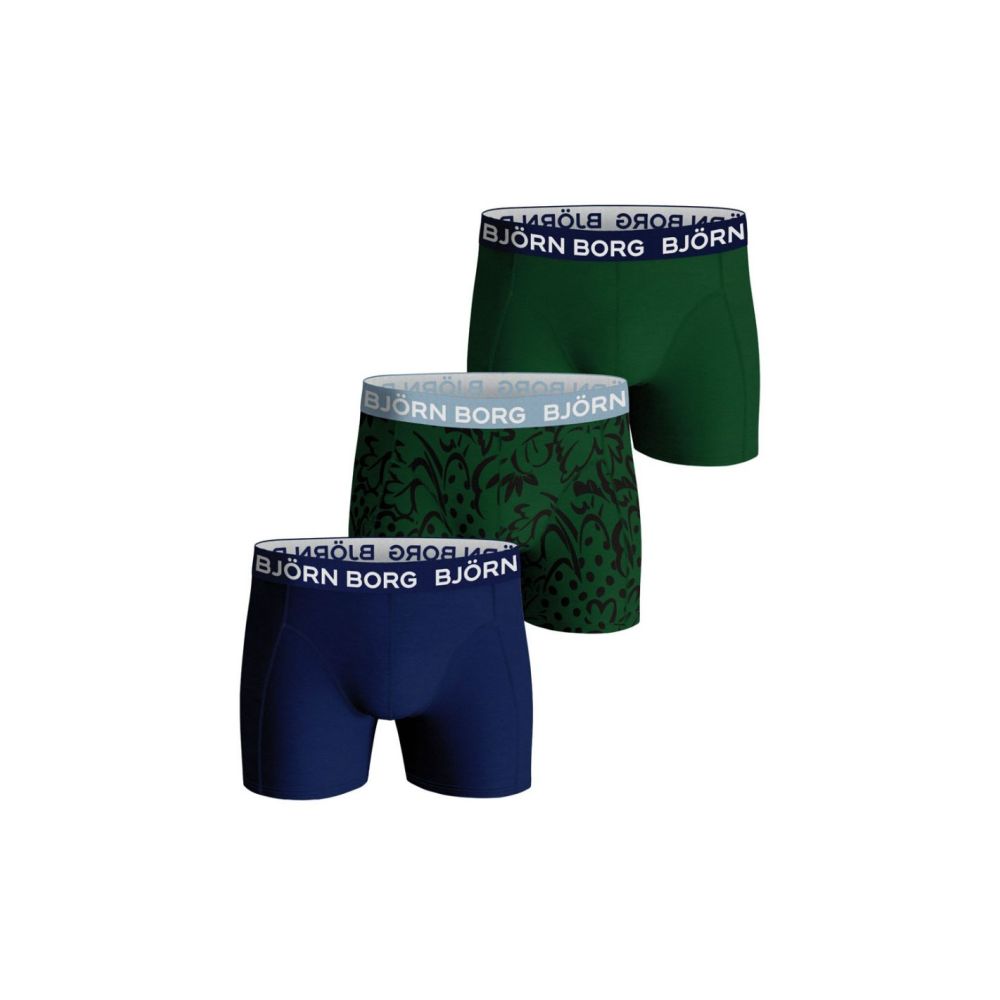 Bjorn Borg Jongens Boxershorst 3Pack CORE Abstract Leafs Green