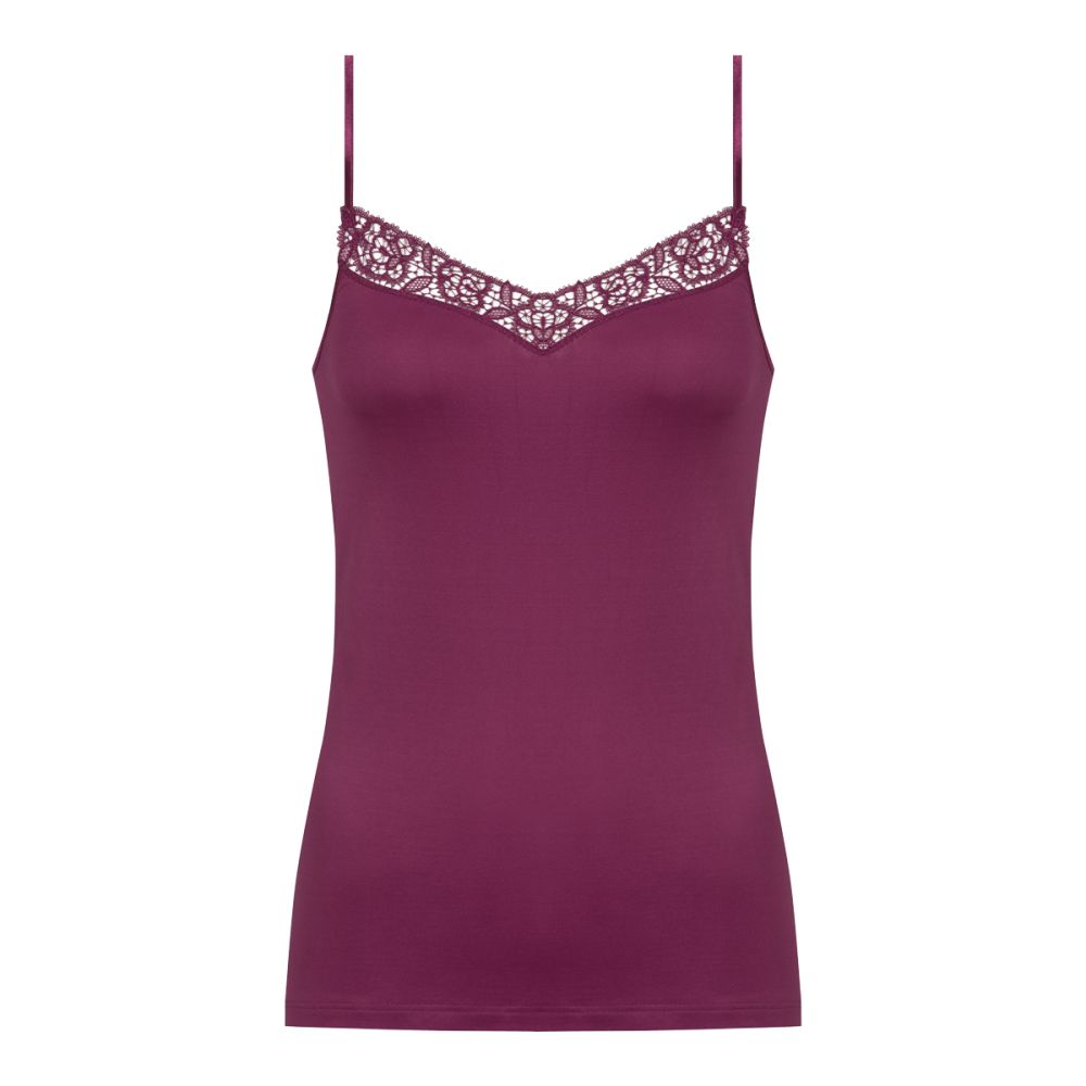MEY Dames Emotion Elegance Spaghetti Hemd Barbados Cherry 55370