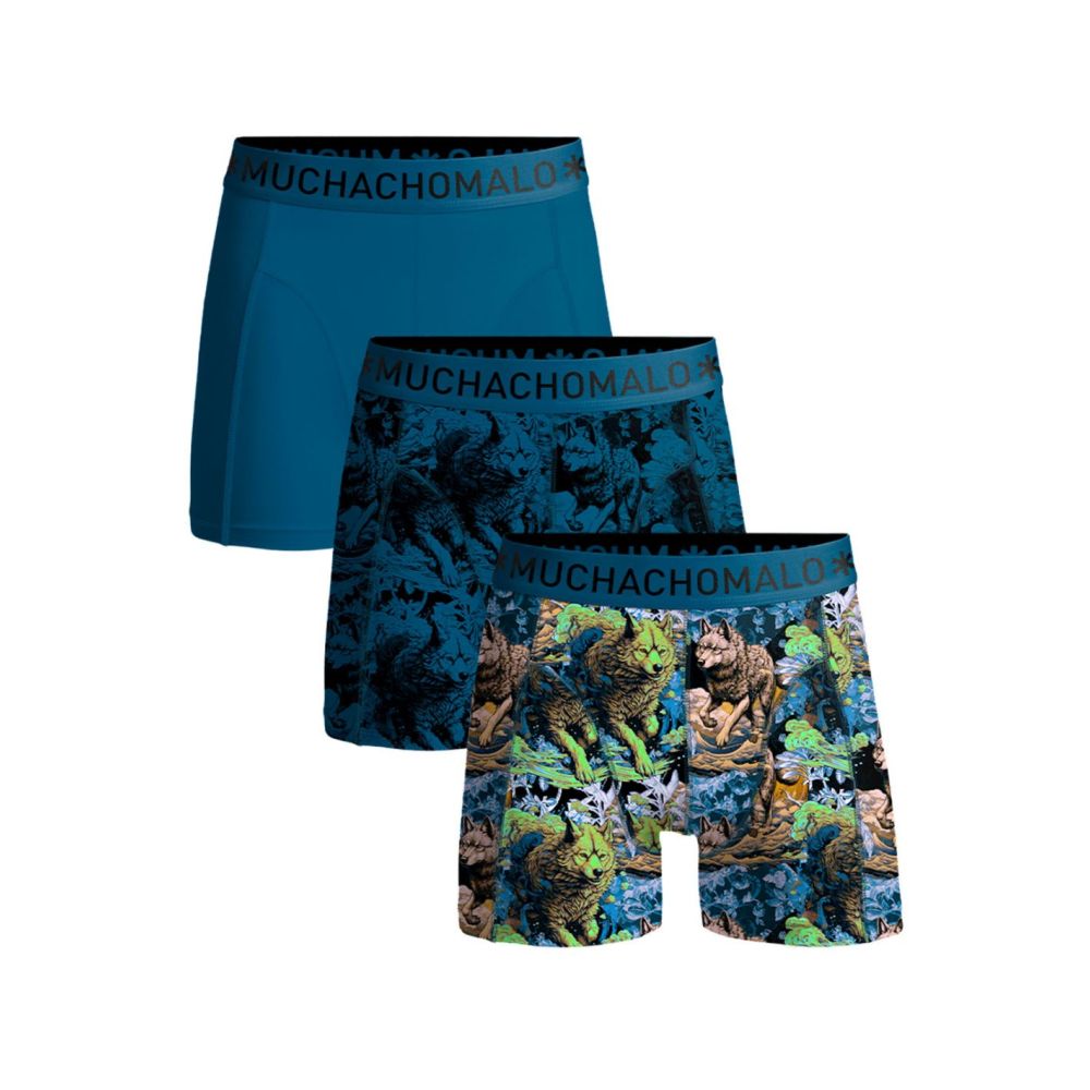 MuchachoMalo Heren Boxershorts 3Pack Wolfey