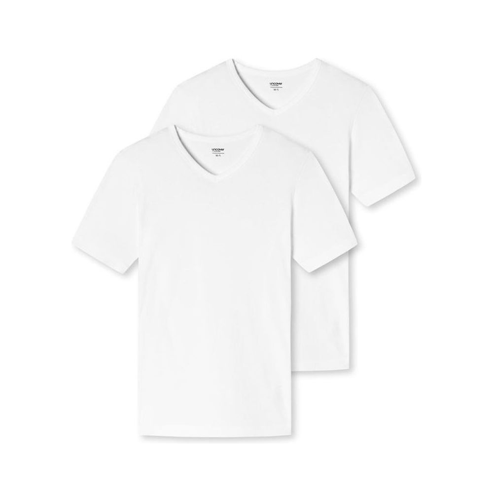 SCHIESSER Uncover Heren V-shirt 2Pack Wit