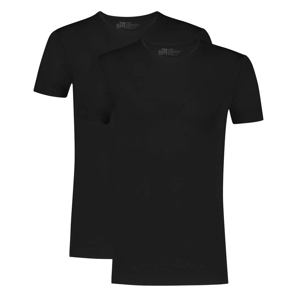 Ten Cate Heren Basics T-shirt Cotton Stretch 2Pack Zwart