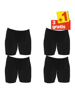 Sloggi Men basic Long Boxershort 4 pack Zwart 3+1 Gratis