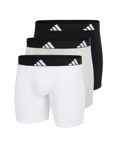 Adidas Heren Boxer brief Flex Cotton 3Pack Zwart Wit Grijs