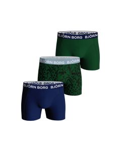 Bjorn Borg Jongens Boxershorst 3Pack CORE Abstract Leafs Green